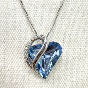 Leafael Infinity Love Heart Necklace 18K Gold Plate Chain Blue Birthstone